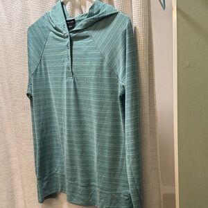 Prana Green Striped Women's SPF protection  Hoodie